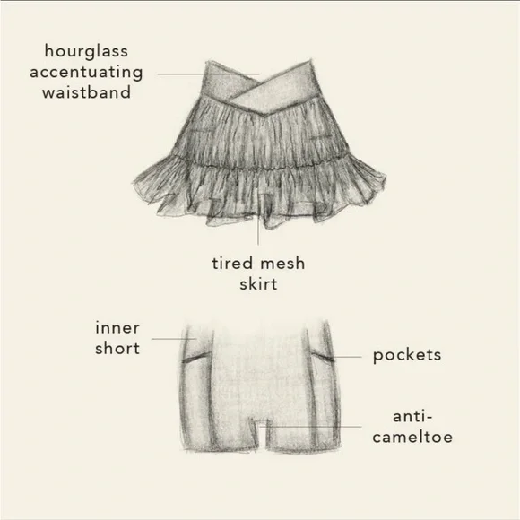 Blogilates Ballerina Skort Steel Blue - Picture 3 of 10